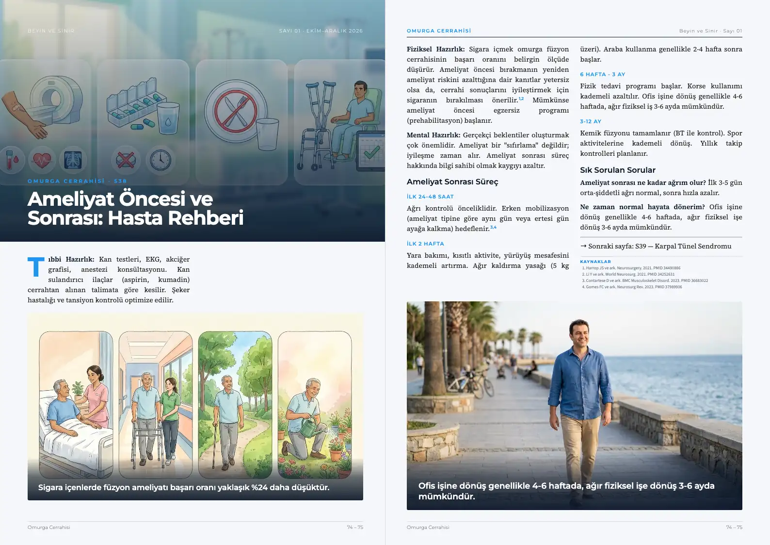 Beyin ve Sinir Sayı 01 — Ameliyat Öncesi ve Sonrası: Hasta Rehberi · s. 74–75
