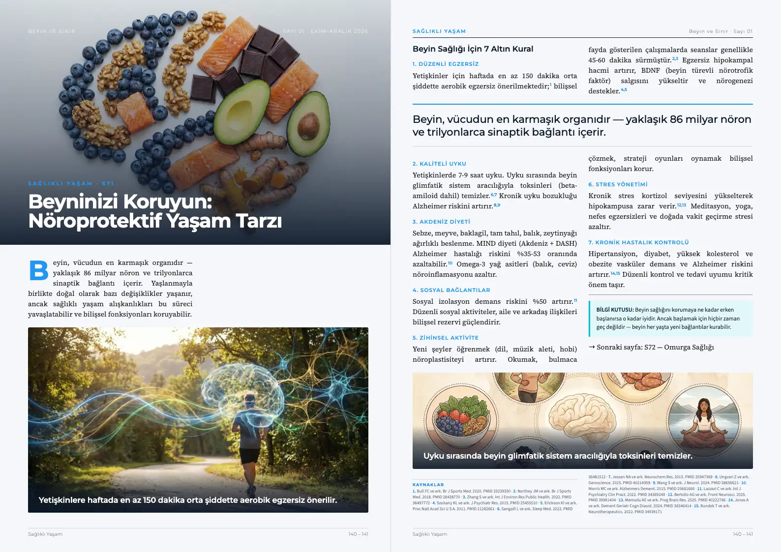 Beyin ve Sinir Sayı 01 — Beyninizi Koruyun: Nöroprotektif Yaşam Tarzı · s. 140–141