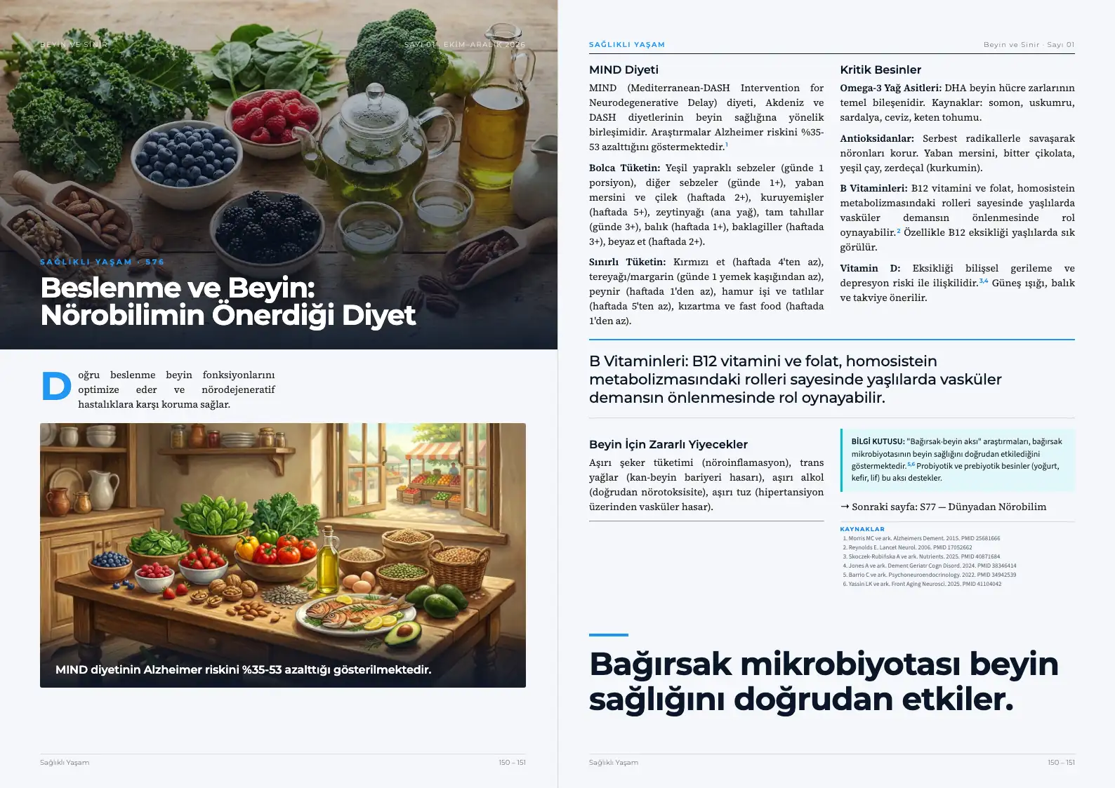 Beyin ve Sinir Sayı 01 — Beslenme ve Beyin: Nörobilimin Önerdiği Diyet · s. 150–151